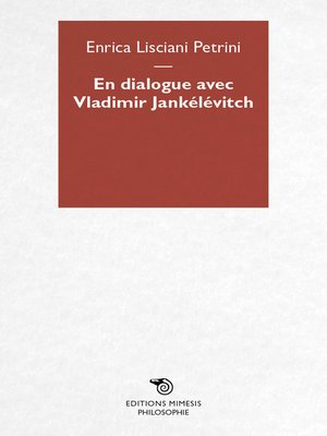 cover image of En dialogue avec Vladimir Jankélévitch